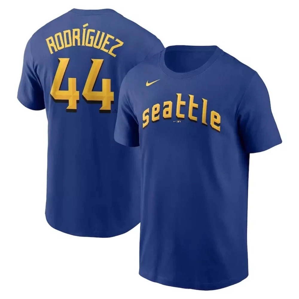 Seattle Mariners Julio Rodríguez Nike Royal City Connect Name & Number T-Shirt